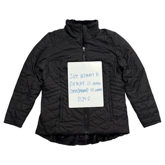 The North Face Black Puffer Jacket, Lined with Super Soft Faux Fur - Picture 2 of 4